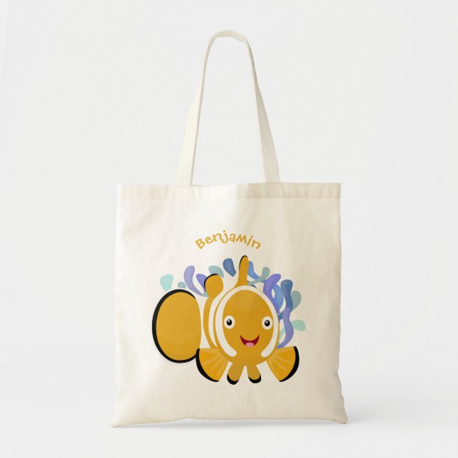 Bolso De Tela Personalizado de anenoma de payaso alegre (Frente)