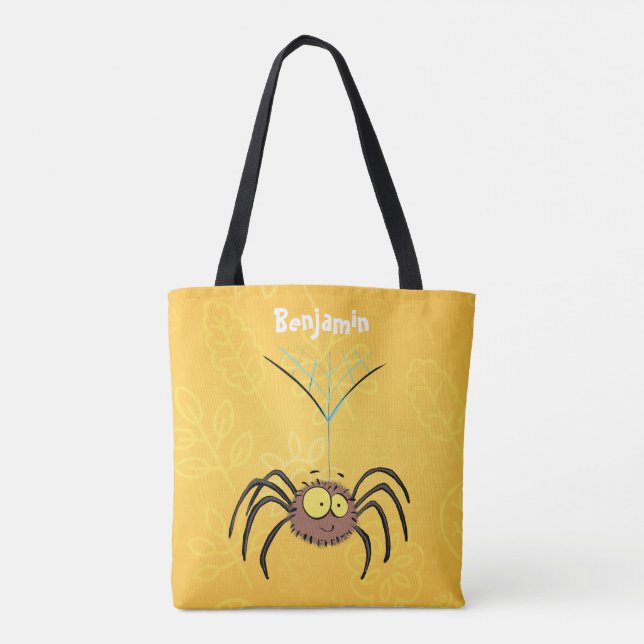 Bolso De Tela Personalizado de araña suave y adorable (Reverso)