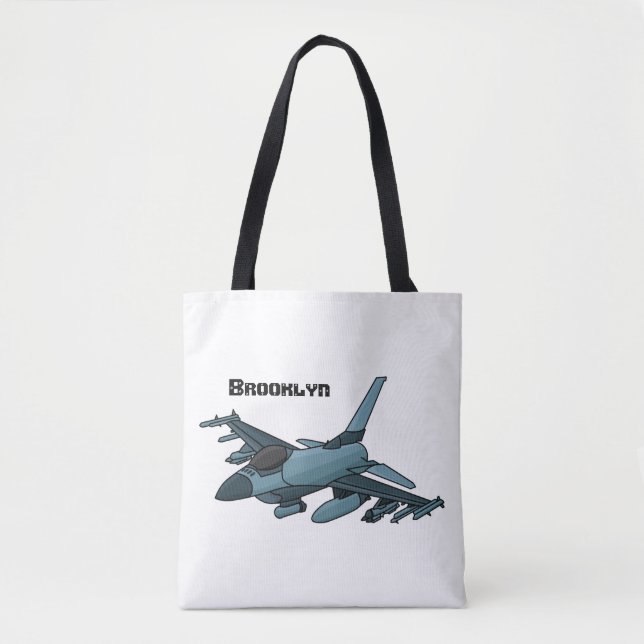 Bolso De Tela Personalizado de avión de combate militar (Anverso)