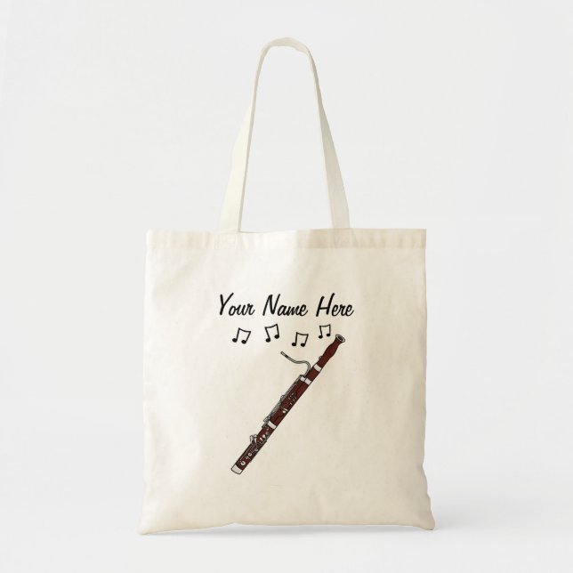 Bolso De Tela Personalizado de Bassoon Tote Bag regalo de músico (Frente)