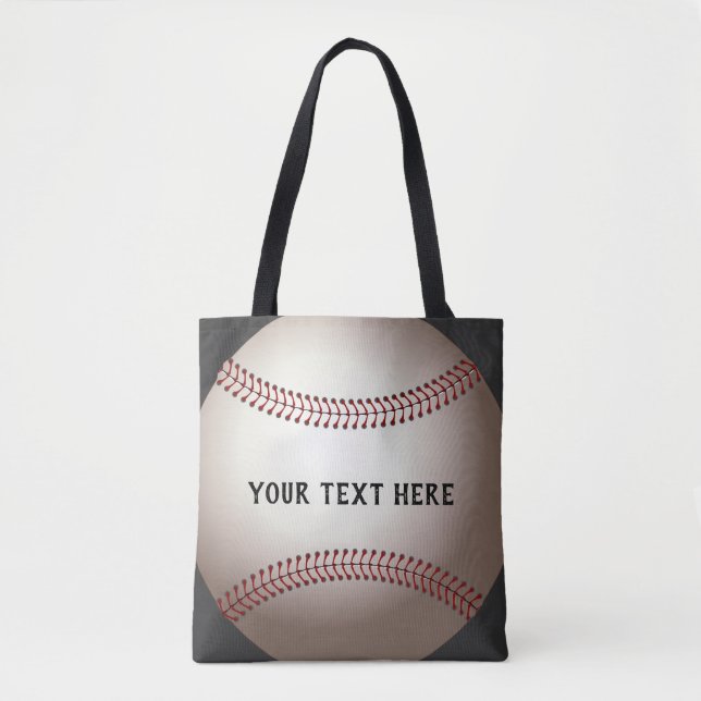 Bolso De Tela personalizado de béisbol tote bag agrega tu propio (Anverso)