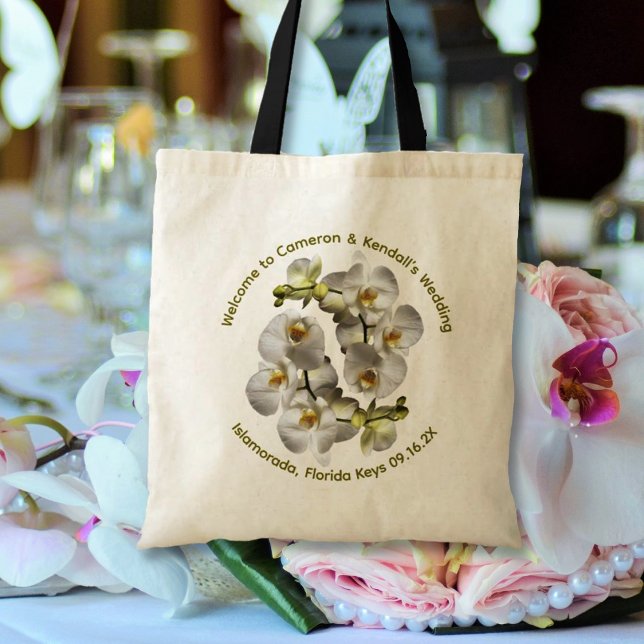 Bolso De Tela Personalizado de bienvenida Boda de las orquídeas  (Subido por el creador)