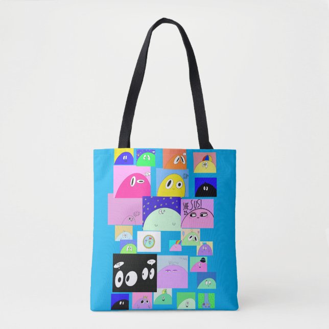Bolso De Tela Personalizado de Blob extranjero gracioso cómic el (Anverso)
