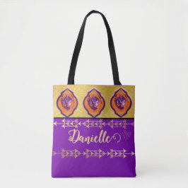 Bolso De Tela Personalizado de bonito Fairy Purple y Gold