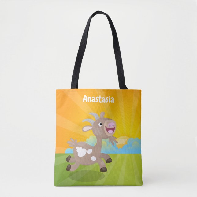 Bolso De Tela Personalizado de cabra alegre (Anverso)