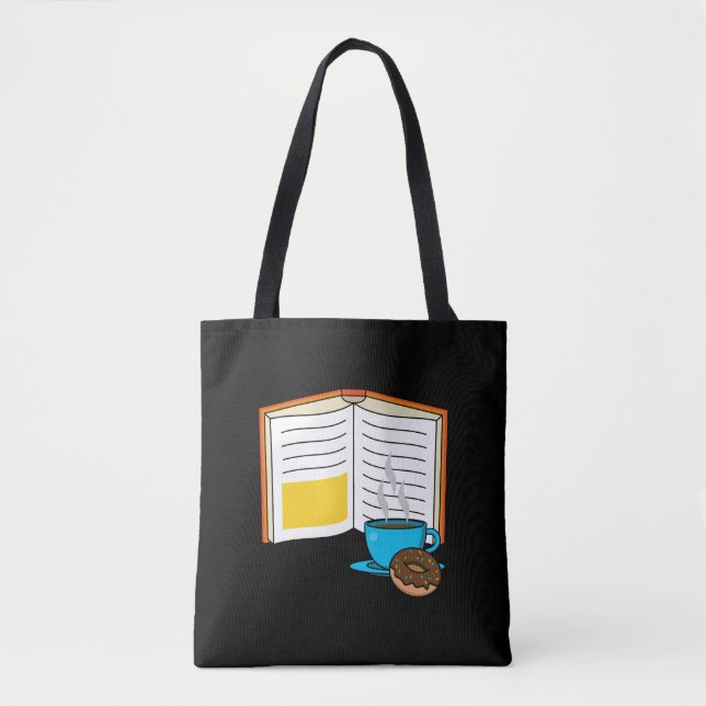 Bolso De Tela Personalizado de Café y Donut para Libros (Anverso)