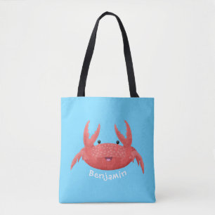 Bolso De Tela Personalizado de cangrejo rojo lindo ilustracion