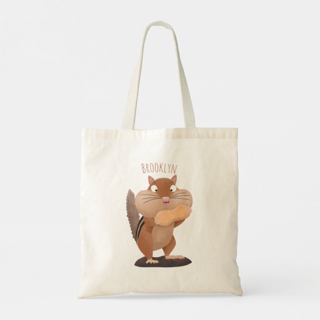 Bolso De Tela Personalizado de chipmunk de grandes mejillas grac (Reverso)