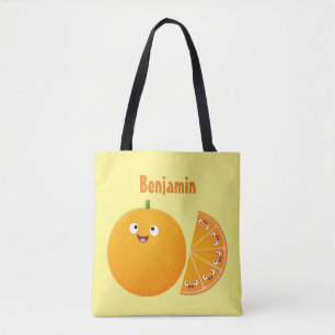 Bolso De Tela Personalizado de cítricos de feliz naranja