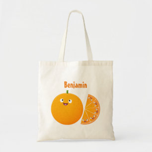 Bolso De Tela Personalizado de cítricos de feliz naranja