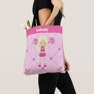 Bolso De Tela Personalizado de corazones rosados, animador, Chic