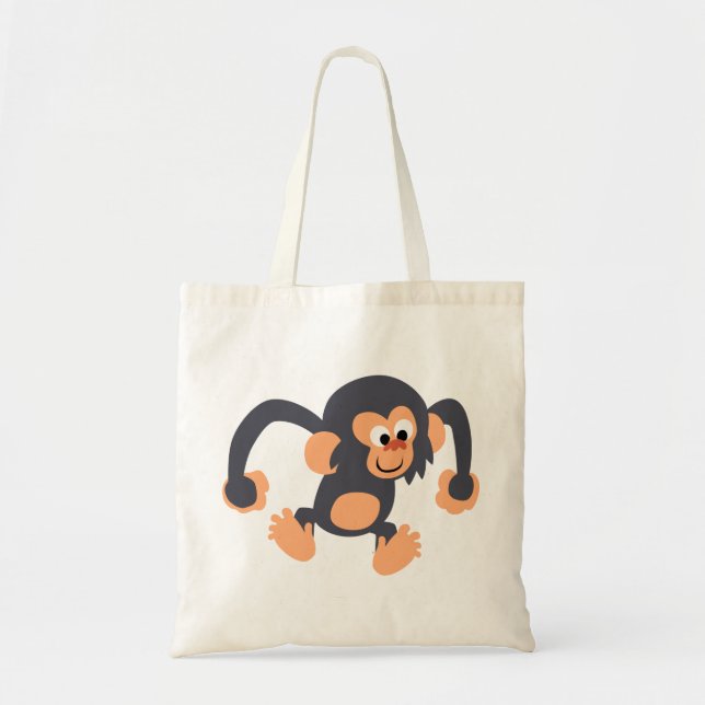 Bolso De Tela Personalizado de Cute Bouncy Chimpanzee Bag (Frente)