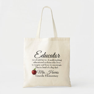 Bolso De Tela Personalizado de Educator Rock Star