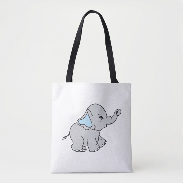 Bolso De Tela Personalizado de elefante patrón de elefante dibuj (Anverso)