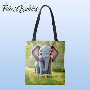 Bolso De Tela Personalizado de elefantes madereros para animales