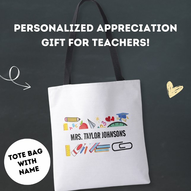 Bolso De Tela Personalizado de escuela de agradecimiento a profe (Subido por el creador)