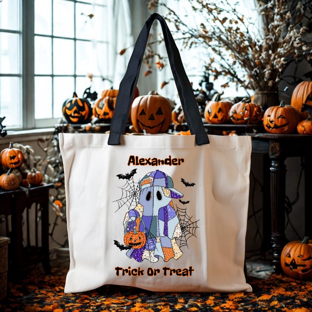 Bolso De Tela Personalizado de Fantasma de Halloween con patchwo (Subido por el creador)