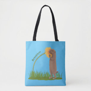 Bolso De Tela Personalizado de flor de esnifado de perro de prad