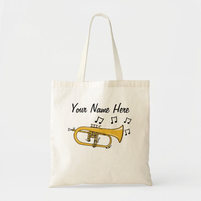 Bolso De Tela Personalizado de Flugelhorn Tote Bag Brass Regalo (Frente)