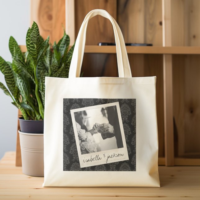 Bolso De Tela Personalizado de fotograma retro fotográfico de In (Personalized Tote Bag - Wedding Photo)