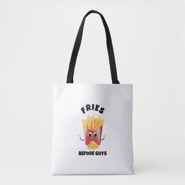Bolso De Tela Personalizado De Fries Franceses Cuidados Hoodie & (Anverso)
