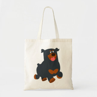 Bolso De Tela Personalizado de Gamboling Cute Rottweiler Bag