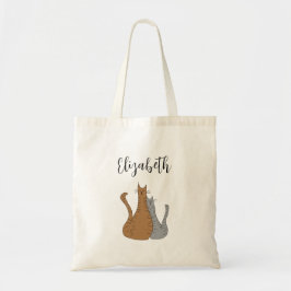 Bolso De Tela Personalizado de gato dibujando sinuosos sándwiche