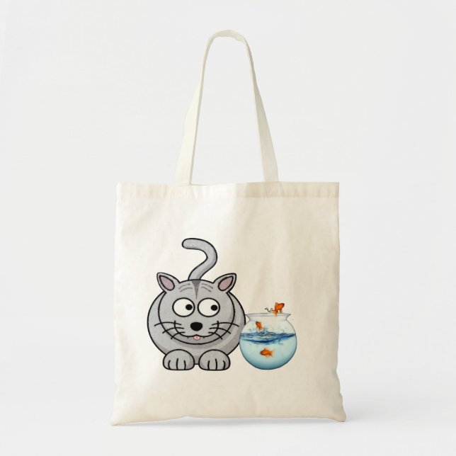 Bolso De Tela Personalizado de gato tonto (Frente)