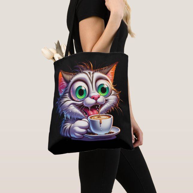 Bolso De Tela Personalizado de gatos de Expresso doble (Detalle)