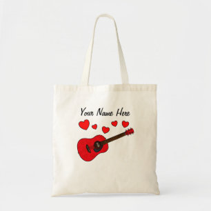 Bolso De Tela Personalizado de guitarra acústica corazón de guit