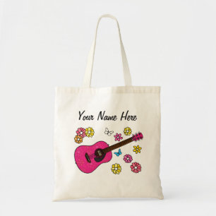 Bolso De Tela Personalizado de guitarra floral acústica
