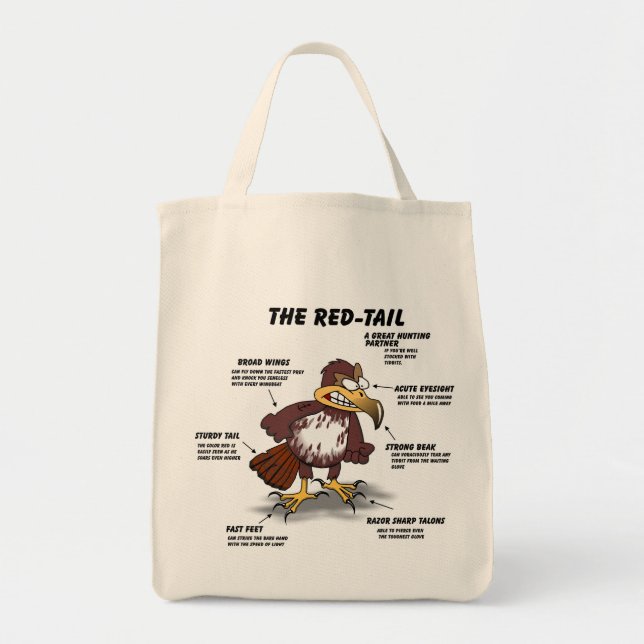 Bolso De Tela Personalizado de halcón de cola roja (Frente)