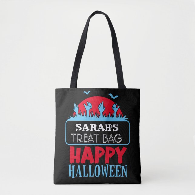 Bolso De Tela Personalizado de Halloween Candy & Treat Tote Bag (Anverso)