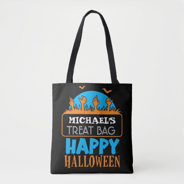 Bolso De Tela Personalizado de Halloween Candy & Treat Tote Bag (Anverso)
