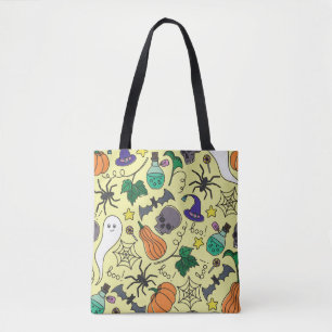 Bolso De Tela Personalizado de Halloween: Vibrante patrón de cos