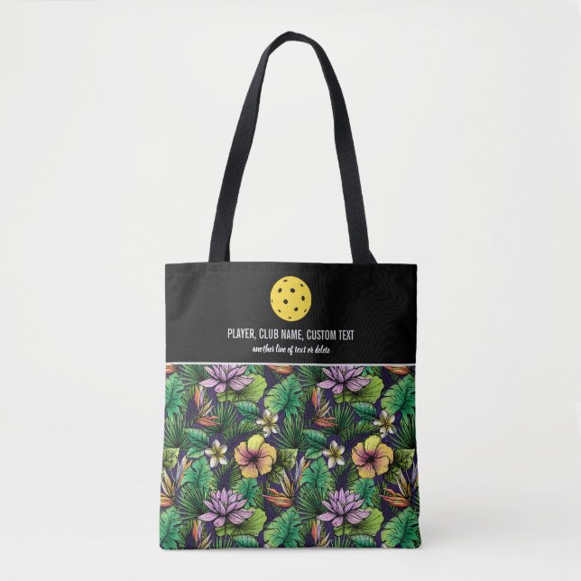 Bolso De Tela Personalizado de impresión floral tropical paleta  (Anverso)