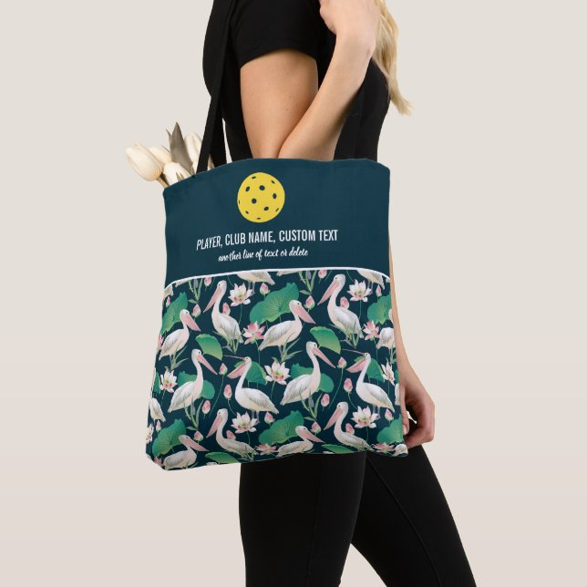 Bolso De Tela Personalizado de impresión tropical pelícano remo (Detalle)
