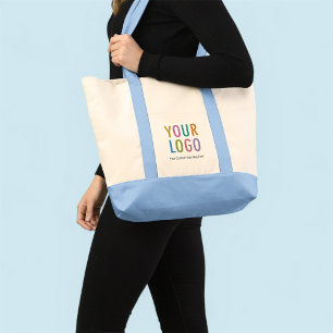 Bolso De Tela Personalizado de impulso azul claro Tote Bag con l