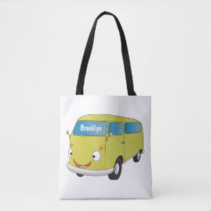 Bolso De Tela Personalizado de la camioneta verde lima clásica