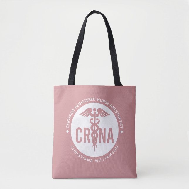 Bolso De Tela Personalizado de la CRNA Certificado de enfermero  (Anverso)