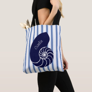 Bolso De Tela Personalizado de la cubierta azul Nautilus Tote Ba