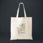 Bolso De Tela Personalizado de la dama de honor acuarela Boda de<br><div class="desc">Personalizado de la dama de honor acuarela Opuntia Pricky pera Cactus Boda Tote Bag. Elegante diseño de texto de guión para el nombre y moderno sans serif fuente limpia para el texto de segunda línea. Moda, diseño moderno y femenino, personalizable completo, perfecto para bodas, duchas de novias, bachillerato, quincenera, dulce...</div>