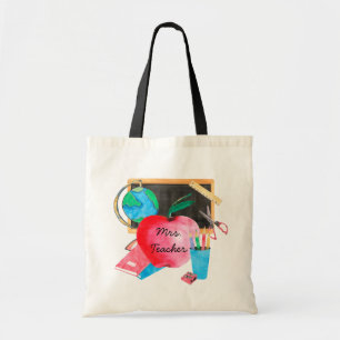 Bolso De Tela Personalizado de la escuela de nombre de profesor