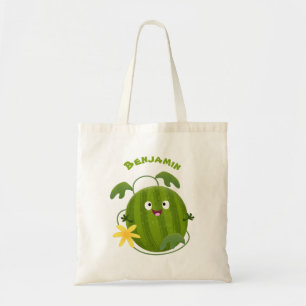 Bolso De Tela Personalizado de la sandía sonriente alegre