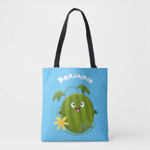 Bolso De Tela Personalizado de la sandía sonriente alegre