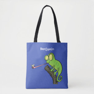 Bolso De Tela Personalizado de lagarto de camaleón verde lindo