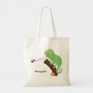 Bolso De Tela Personalizado de lagarto de camaleón verde suave p