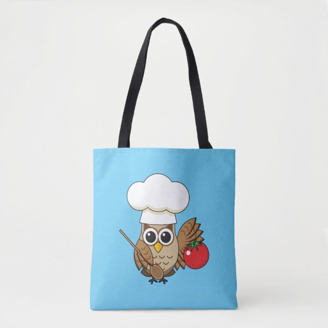 Bolso De Tela Personalizado de Lechuza Cocina (Anverso)