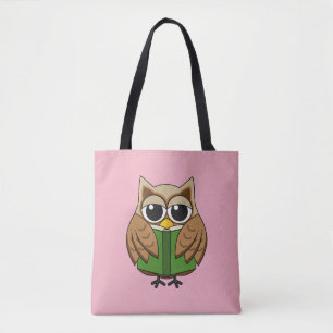 Bolso De Tela Personalizado de libros de lectura de Lechuza de B