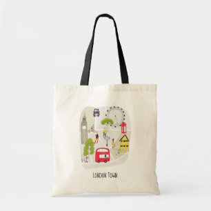 Bolso De Tela Personalizado de Londres Mapa de personas monument